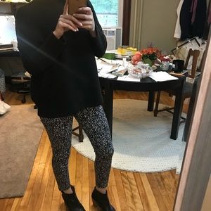 7 for all man kind Black and White Lace like Floral skinny ankle cropped Jeans